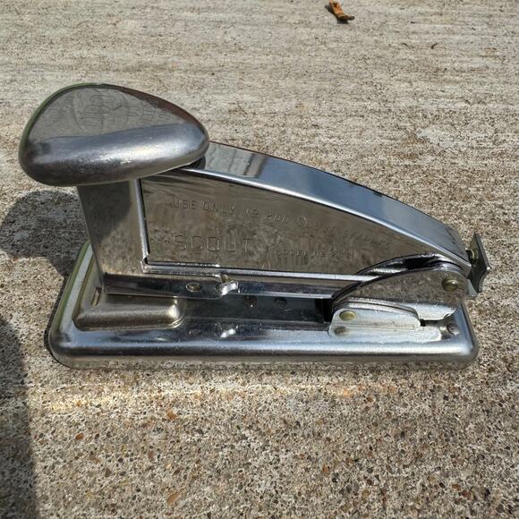 Vintage Ace Scout Metal Stapler Chrome Model No 202 Uses Model 200 Staples - Picture 1 of 5